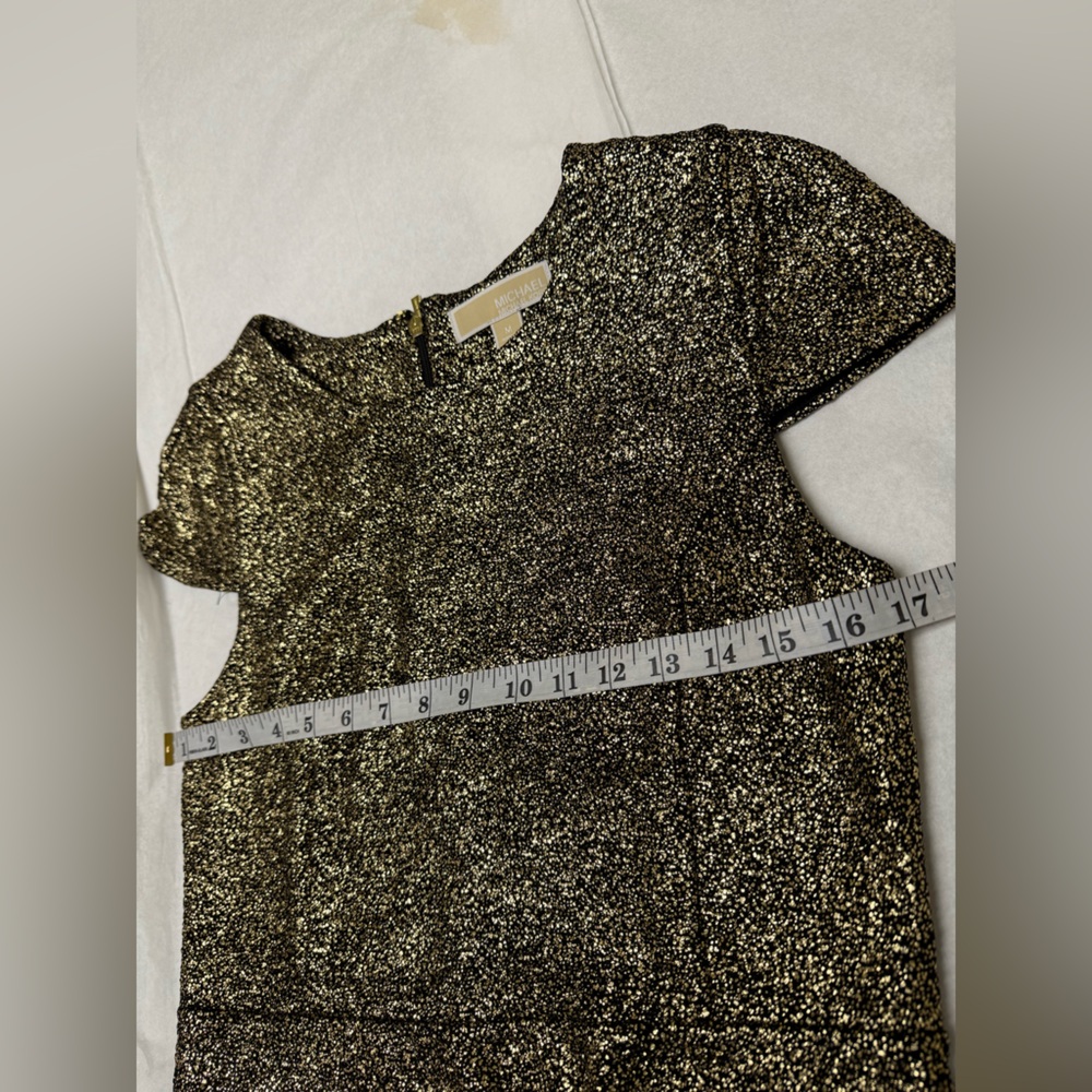 Michael Kors Black and Gold Metallic Mini Dress - Picture 2 of 5